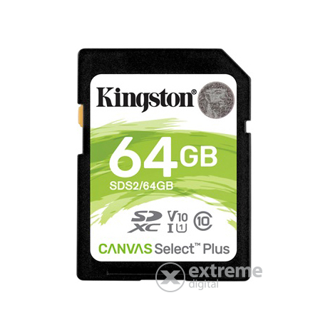 Kingston Canvas Select Plus 64GB SDXC memóriakártya Class 10, UHS-I, U1, V10