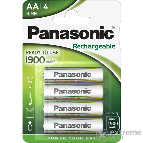 Panasonic Ready to use Rechargeable 1900mAh AA 4 darabos előtöltött akkucsomag