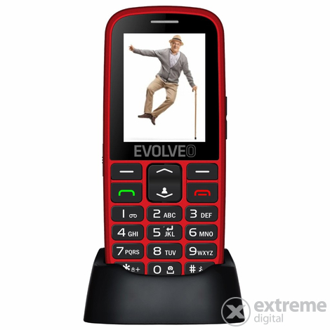 Evolveo Easyphone EP-550 Senior Mobiltelefon,  crveni