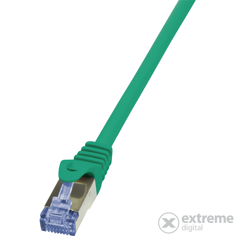 LOGILINK S / FTP kábel Cat6a, LSZH, 0.5 m, AWG26, dvojité tienenie, CQ3025S, zelený