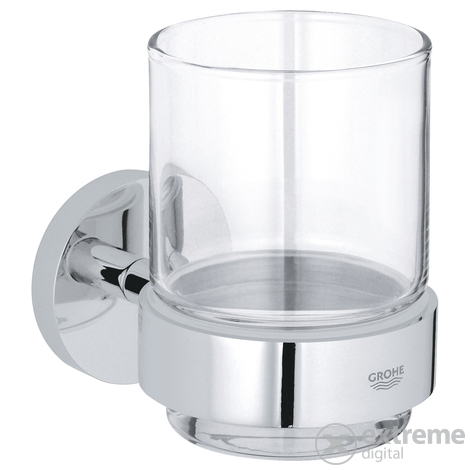 GROHE Essentials kupaonski zidni držač za čaše, sa staklom, krom