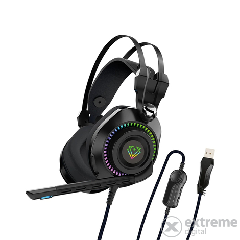 Vertux Bogota RGB gamer fejhallgató, fekete