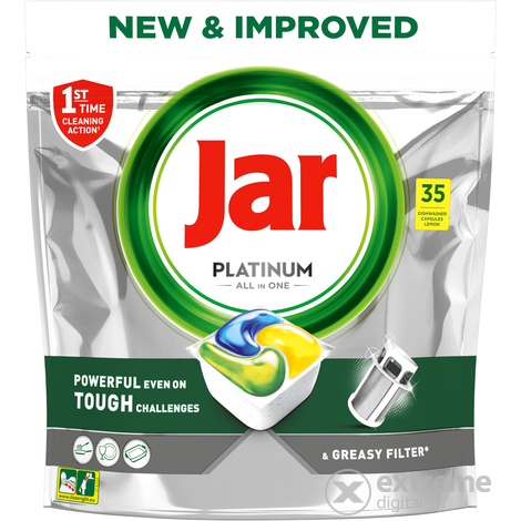 Jar Platinum Lemon All In One tablety do umývačky riadu, 35 ks
