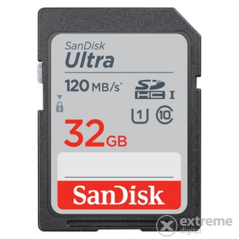 SanDisk 32GB SDHC Ultra memória kártya, CL10, UHS-I (186496)