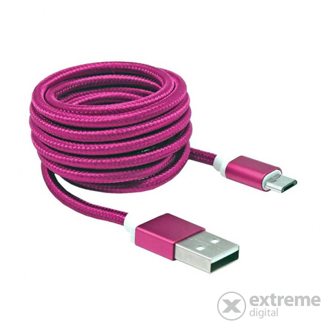 Sbox USB AM-MICRO-15P micro USB kabel, 1,5m, pink