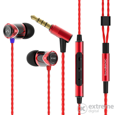 Sluchátka do uší SoundMAGIC E10C s ovládáním hlasitosti černo-červená