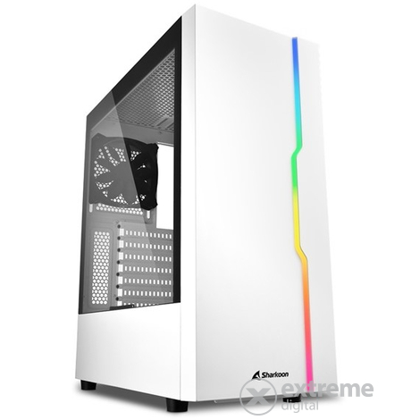 Sharkoon kučište-  RGB Slider White (bijelo;  staklena strana; ATX; 6x120mm; 2xUSB3.0; 1xUSB2.0; I/O)