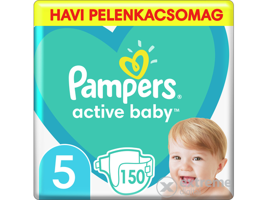 Pampers Active Baby pelenka Monthly Box, 5-ös méret, 150 db 