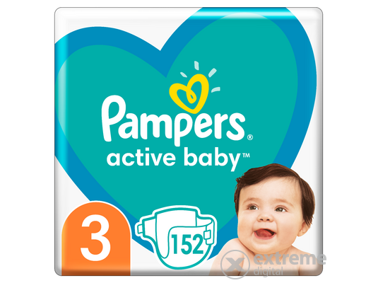 Pampers Active Baby pelenka Megabox Plus, 3-as mérert, 152 db