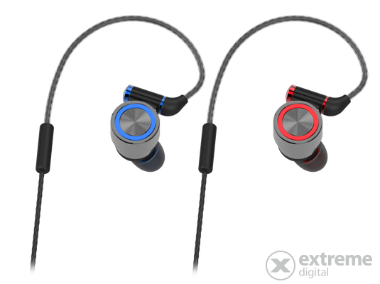Rampage fülhallgató - SN-J8 Elegant (mikrofon, 3.5mm TRRS jack, 1.2m kábel, szürke)