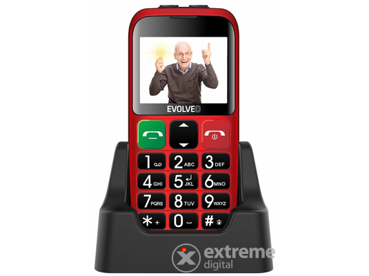 Evolveo EasyPhone EP850 Dual SIM kártyafüggetlen okostelefon idősek számára, Red - [Újszerű]