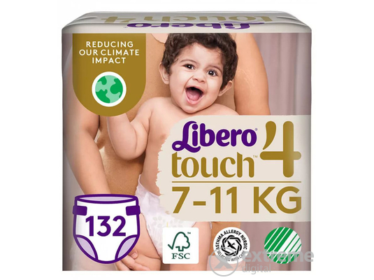 Libero Touch nadrágpelenka, méret: 4, 7-11 kg, 132db