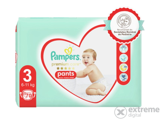 Pampers Premium Care Pants bugyipelenka, 3-as méret, 6-11 kg, 70 db