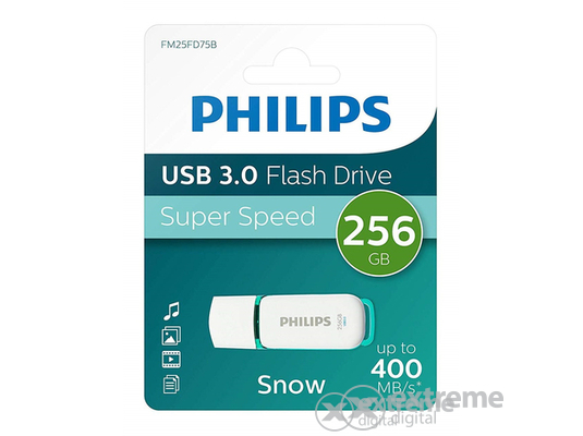 Philips USB 3.0 256GB Snow Edition pendrive, fehér/zöld - [Újszerű]