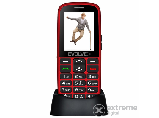 Evolveo Easyphone EP-550 Senior Mobiltelefon, Kártyafüggetlen, Piros