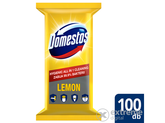 Domestos higiénikus törlőkendő Lemon, 100db