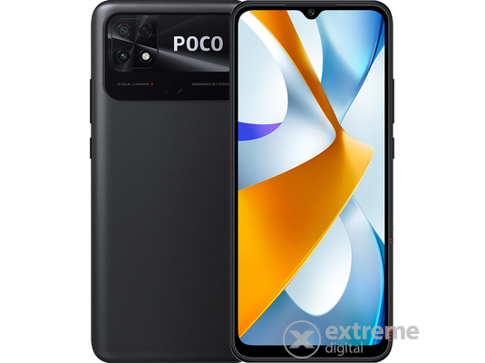 Poco C40 (produced by Xiaomi) Mobiltelefon, Dual SIM, Kártyafüggetlen, 32GB, 3GB RAM, LTE, Fekete
