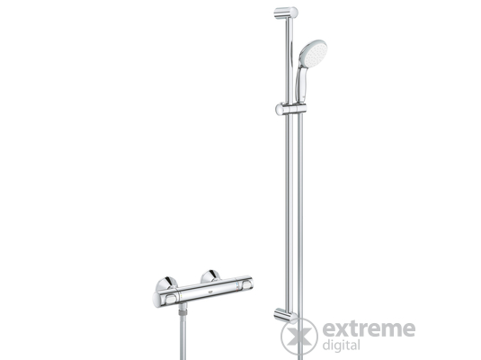 Grohe 34842000 Precision Flow termosztátos zuhany casptelep, Vitalio Go 100 zuhanyszettel (900mm), Safety Stop funkció (
