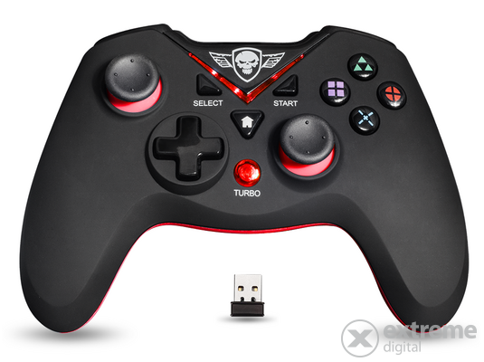 Spirit of Gamer Gamepad Vezeték Nélküli - XGP WIRELESS Red PC és PS3 kompatibilis, fekete-piros